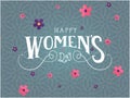 Happy women day with flowers and lettering Royalty Free Stock Photo