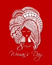 Happy Women Day, greeting card for your design Royalty Free Stock Photo