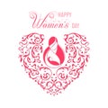 Happy Women day ornamental card