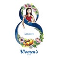 Happy women`s day celebrations 8march concept card design