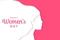 happy women\'s day flat style card. vector design. women silhouette