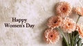 happy women s day greeting card design with simple grating pattern on white background