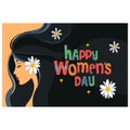 Happy women\'s day greeting vector illustration