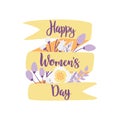 Happy Women`s day, hand drawn Royalty Free Stock Photo