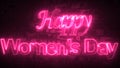 Happy women\'s day lettering card with neon background. Happy Women\'s Day Text in neon color. Great for international..