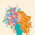 Happy women`s day. 8 march. Vector cartoon illustration Royalty Free Stock Photo