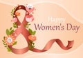 Happy women s day postcard Royalty Free Stock Photo