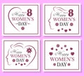 Happy Women`s Day set of template card.