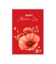 Happy Women's Day Template for spring banner, card International Female Holiday 8 March vector Illustration.