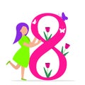 Happy Women`s Day 8th March illustration