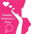 Happy women`s day woman with gender icons