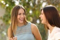 Happy women talking and laughing