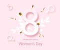 Happy women's day poster. 8 march holiday. Spring design. Greeting card. Royalty Free Stock Photo