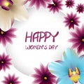 Happy womens day border lillac flower orchid