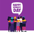 Happy Womens Day card of women friends together Royalty Free Stock Photo