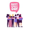 Happy Womens Day card of women friends together