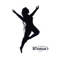 Happy womens day for dancing girl greeting card background Royalty Free Stock Photo