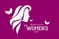 Happy womens day lovely purple banner design