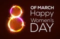 Happy womens day. 8 march. Bright 3d greeting card