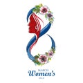 Happy womens day 8march greeting card design