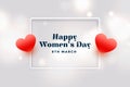 Happy womens day red hearts banner design