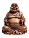 Happy wooden Buddha Royalty Free Stock Photo