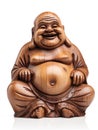 Happy wooden Buddha Royalty Free Stock Photo