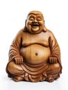 Happy wooden Buddha Royalty Free Stock Photo