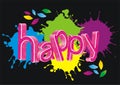 Happy word(vector) Royalty Free Stock Photo