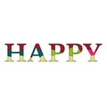 Happy Wording Design for Decoration Royalty Free Stock Photo