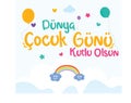 Happy world childrens day turkish: dunya cocuk gunu kutlu olsun Royalty Free Stock Photo