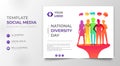 Happy world cultural diversity day, social media independence day template or colorful banner vector illustration.