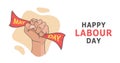 Happy World Labor Day Vector Design With Strong Arm And Background. Royalty Free Stock Photo