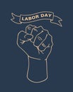 Happy World Labor Day Vector Design With Strong Arm And Background. Royalty Free Stock Photo