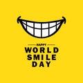 Happy world smile day banner. Joy, laught, fun. Good emotion concept. Vector on isolated background. EPS 10 Royalty Free Stock Photo