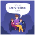 Happy world storytelling day vector illustration