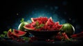 Happy yalda night, winter solstice festival, The birth of the sun or the moon, Copyspace background for text, grapes