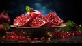 Happy yalda night, winter solstice festival, The birth of the sun or the moon, Copyspace background for text, grapes