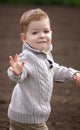 Happy 2 years old baby boy in motion Royalty Free Stock Photo