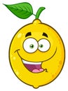 Happy Yellow Lemon Fruit Cartoon Emoji Face Character With Funny Expression Royalty Free Stock Photo