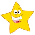 Happy yellow star smiling