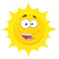 Happy Yellow Sun Cartoon Emoji Face Character With Expression Royalty Free Stock Photo