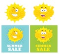 Happy Yellow Sun Cartoon Emoji Face Character Giving Thumbs Up. Flat Design Royalty Free Stock Photo