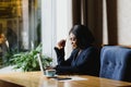 Happy young african american businesswoman using computer in office Royalty Free Stock Photo