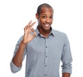 Happy young African-American man. Royalty Free Stock Photo