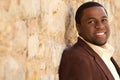 Young African American man smiling outside. Royalty Free Stock Photo