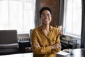 Happy young African business woman, entrepreneur, professional head shot portrait Royalty Free Stock Photo