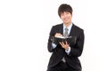 Happy young Asian business man Royalty Free Stock Photo