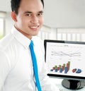 Happy young asian business man smiling Royalty Free Stock Photo