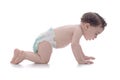 Happy Young Baby Learning Crawling Royalty Free Stock Photo